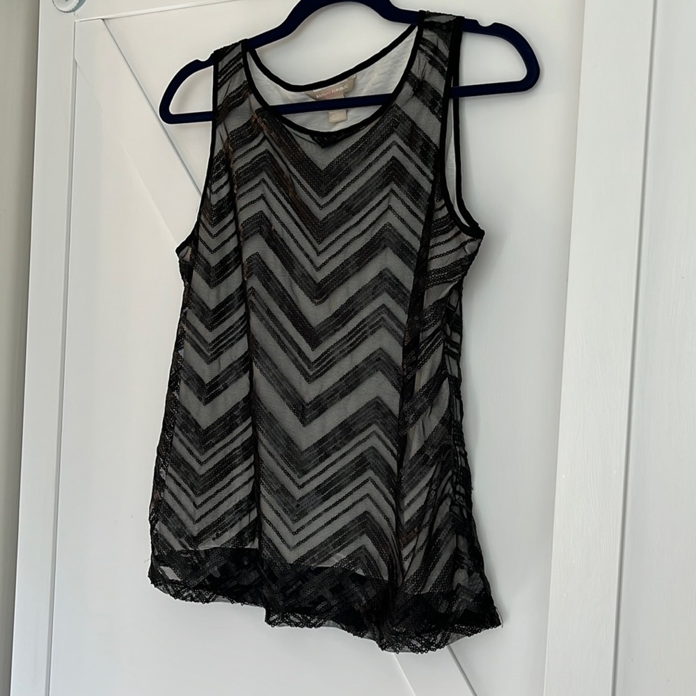 Banana Republic Tops Banana Republic Matte Mesh Sequin Tank Color: Black Size 8